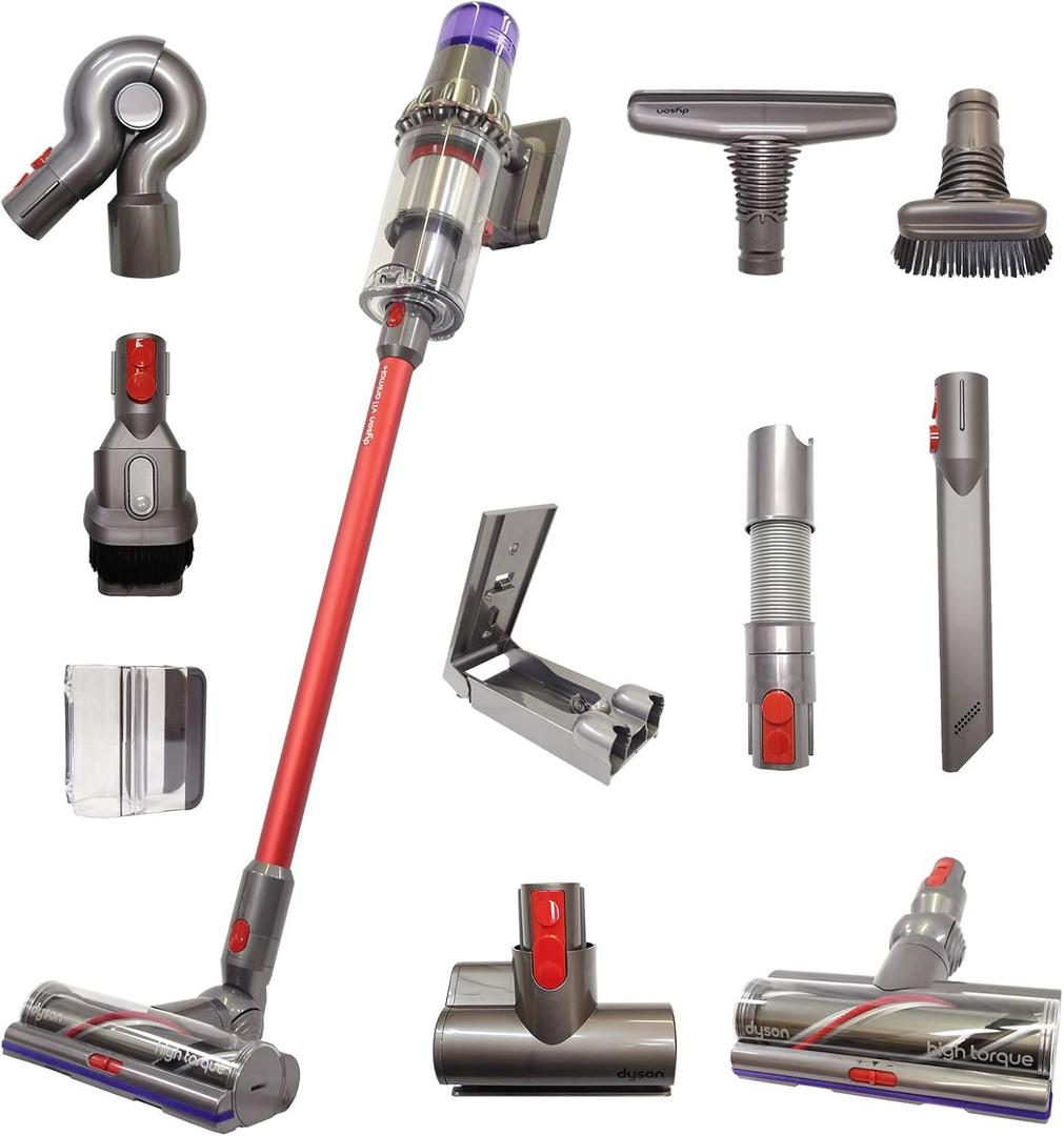 Dyson V11 Animal+ Cordless Red Wand Stick Vacuum Cleaner with 10 Tools Including High Torque Cleaner Head | Rechargeable, Cord-Free, Lightweight, Powerful Suction