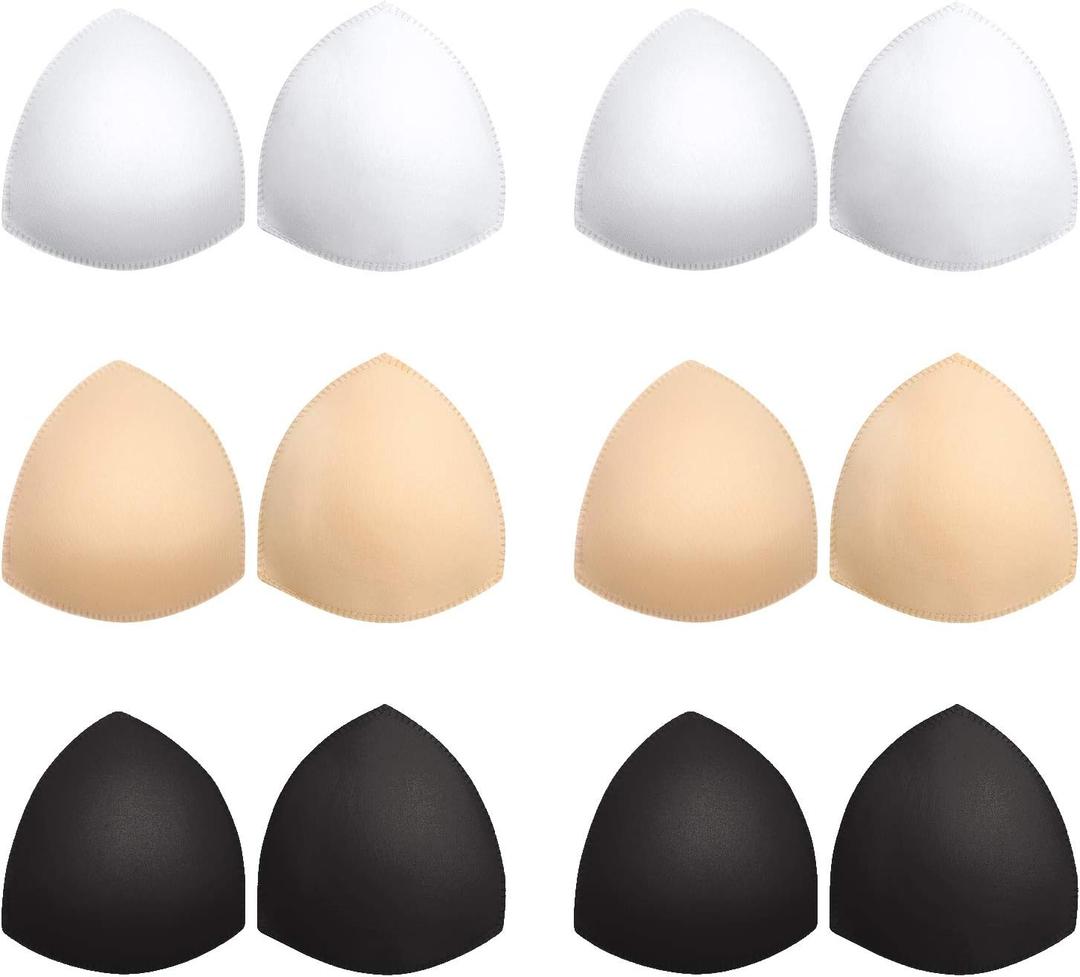 Awpeye Bra Pads Inserts 6 Pairs, Bra Cups Inserts, Removable Breast Enhancers Inserts for Women (Beige, Black, White) Awpeye Bra Pads Inserts 6 Pairs, Bra Cups Inserts, Removable Breast Enhancers Inserts for Women (Beige, Black, White)
