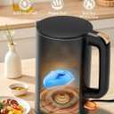 Electric Kettle, Double Wall 1.7L Stainless Steel Cool Touch, Water Boiler & Heater, 1500W Hot Tea Pot, Boil Dry Protection & Cordless Base, BPA-Free, Black
