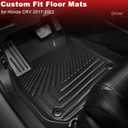 All Weather Floor Mats Fit for Honda CRV 2017-2022 (Not fit Hybrid): Custom Fit TPE Rubber Floor Liners for Honda CR-V 1st & 2nd Row & Trunk Mat Full Set Car Mats (Upper Position)