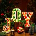 Christmas Decorations Indoor Marquee Light up Letters 8.5 Inch LED Light up Sign Christmas Table Decorations for Mantle Home Bedroom Tabletop Fireplace Wall Xmas Decor(Joy)