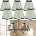 VIHOSE Set of 6 3'' Top x 6'' Bottom x 5'' High Lamp Shade with Petal Edge, Fabric Scalloped Lampshade, for Floor Wall Table Lamps Living Room Bedroom Easy Assembly (Light Green)