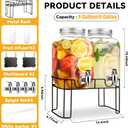 1 Gallon Glass Drink Dispensers For PartiesLemonade Beverage Dispenser With Stand And Spigot For BBQ, Picnic, Party,Laundry Detergent Dispenser