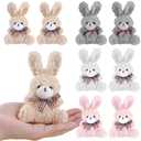 16 Pcs Mini Plush Bunny, 4.72 Inch Stuffed Bunny Doll Gift, Bulk Tiny Soft Animals Toys with Bow Tie for Graduation Birthday Baby Shower Favors Wedding Party Keychain Bag Charm