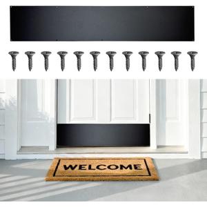 Door Kick Plate, Aluminum, Scratch-Resistant Door Protector, Easy Install(Black) | Rounded Corners , Countersunk Holes , Screws Included , Easy Installation , 2mm Thick Aluminum