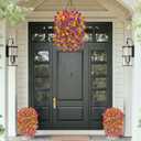 Artificial Hanging Flowers for Outdoors, 4PCS UV Resistant Artificial Outdoor Flowers, Silk Flowers for Outside Patio Porch Front Yard Window Garden Indoor Decor(Spring Color,4PCS)