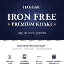 Haggar Men's Iron Free Premium Khaki Classic Fit Flat Front Expandable Waist Casual Pant (Regular and Big & Tall Sizes, 44Wx 29 L)