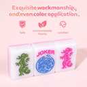1.2-inch Premium Pink American Mahjong Tile Set. Made of Durable and Sturdy Melamine. Perfect for Multiplayer Games, on-the-go Gaming, and Playing with Family and Friends.