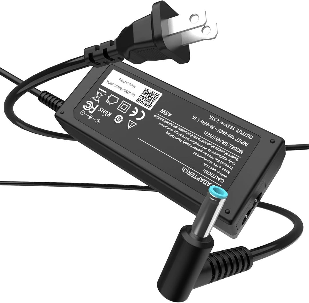 45W Charger Compatible with HP Laptop Charger - 19.5V 2.31A Charger Smart Blue Tip Compatible with HP Stream 11 13 14, Pavilion x360 11 13 15 17, Envy, ProBook, EliteBook, Spectre, Notebook 14 15