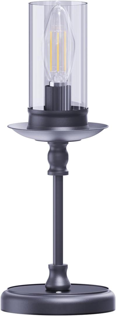 Vintage Cordless LED Candle Table Lamp Rechargeable Battery Powered Lamp, Touch Control, Metal Finish, Suitable for Bedroom, Dining Room, Wedding, Thanksgiving, Christmas, Wedding, Party, Birthday