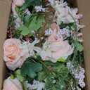 DearHouse 2Pack Artificial Peony Flower Garland - Silk Peony Garland with Pink Flowers for Wedding Party Table Decoration,6ft/Strand