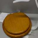 Angel Shield Wood Veneer Natural Toilet Seat with Quiet Close,Easy Clean,Quick-Release Hinges(Round,Oak) (Round-16.5")