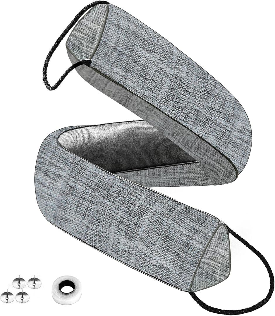 QUOLIX Triangle Under-Door Draft Stopper, 32" Noise Blocker, Weighted Weather Stripping, Gray Cotton & Polyester, Multi-Function Noise & Light Blocker,Gray