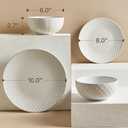 24 Piece Dinnerware Sets for 8, Premium Stoneware Plates and Bowls Sets, Microwave & Dishwasher Safe, Elegant Dishes for Entertaining & Special Occasions A Stunning Gift for Large Families