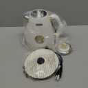 Hazel Quinn Retro Electric Kettle - 1.7 Liters / 57.5 Ounces Tea Kettle with Thermometer, All Stainless Steel, 1200 Watts Fast Boiling, BPA-free, Cordless, Automatic Shut Off - Pearl White