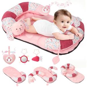 2-in-1 Tummy Time Activity Mat & Seated Support with 5 Toys