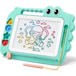 SGILE Toys for Kids, 1411 inch Magnetic Drawing Board for Early Learning, Erasable Doodle Writing Pad Gift for Baby Girls Boys, Painting Sketch Pad with Four Stamps for 3 4 5 Year Old Toddlers, Green
