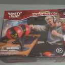 Desktop Punching Bag with Double Suction Cup Base for Stress Relief, Upgraded Spring & Durable Tabletop Boxing Ball for Office or Home, Fun Gift for Men, Women & All Ages (Black/Red)