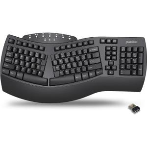 Perixx Periboard-612B Wireless Ergonomic Split Keyboard with Dual Mode 2.4G and Bluetooth Feature, Compatible with Windows 11 and Mac OS X System, Black, US English Layout