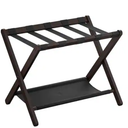 Wicker Foldable Luggage Rack with Heavy-Duty Stand and Storage Shelf for Guest Room