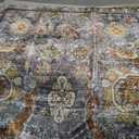 RUGSURE Washable Area Rugs - Perfect for Living Room, Bedroom, Kids Room, Nursery - Stain & Water Resistant Non-Slip, Pet & Child Friendly, Vintage Tribal Area Rugs (Turmeric and Grey, 3' x 5 ')