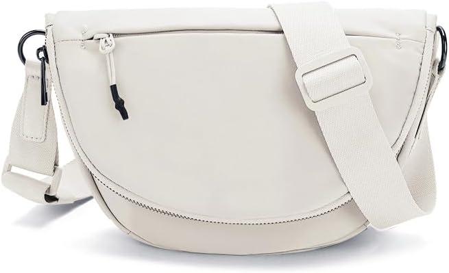 Fashion Crescent Moon Bag For Women & Men - Medium Nylon Shoulder Bag With Adjustable Strap, Lightweight & Foldable Design