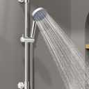 KES Handheld Shower Head 30-Inch Shower Slide Bar and 59-Inch Hose, 5-Function Adjustable Shower Head with Wall Mount Shower Slide Bar Set 18/8 Stainless Steel, Polished Finish F209S78-PS+P501B-CH