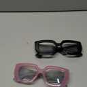AIEYEZO Thick Frame Blue Light Glasses Men Women, Fashion Square Computer Eyeglass Anti Eyestrain & Prevent Headache 2 Pack (Black + Pink)