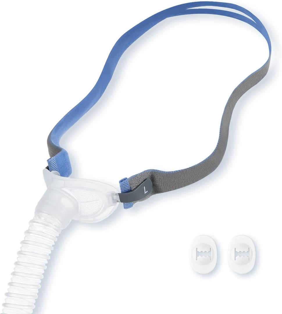 Replacement P10 Frame & Headgear Assembly Compatible with AirFit P10 with Quiet Mesh Vent & 360 Swivel Short Tube - Includes 2 Adjustment Clips for Custom Fit - (Nasal Pillows Not Included)