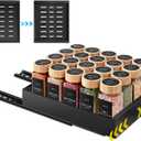 Pull Out Spice Rack Organization for Cabinet, Slide Out Expandable Spice Organizer, Adjustable Spice Cabinet Organizers, Cabinet Size Need: 2.4" Highx10.6" Deepx(6" to 8.2")Wide, Hold 20 Spice Jar