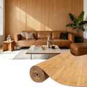 Natural Bamboo Wall Panel for Interior Wall Decor, Pole Wrap Wainscoting Paneling, Eco-Friendly Wall Panels Interior Decor for Living Room, Kitchen Island, Ceiling 16" H x 96" L, Light-carbonized