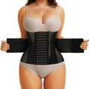 Rosemary Kiss Waist Trainer for Women Men Tummy Control Body Shaper Corset Shapewear Workout Cincher Trimmer Ab Belt (Black, Large)