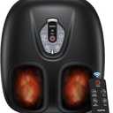 RENPHO Foot Massager Machine with Heat [2025 Upgraded], FSA HSA Eligible, Foot Massager for Plantar Fasciitis, 3 Heat Levels, Birthday Gifts for Women Mom Men Dad, Wireless Control, True Feet Massage, Black