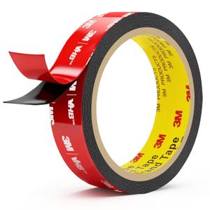 3M Double Sided Tape Heavy Duty 1in x 10ft, Heavy Duty Removable Mounting Tape, Adhesive Strips Double Sided Mounting Tape, Strong Foam Tape for Walls Picture Hanging Poster, Car, LED Strip Light