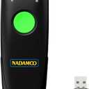 NADAMOO Wireless Barcode Scanner Compatible with Bluetooth Function, 2.4G Wireless & Wired 3-in-1 Bar Code Scanner Portable USB CCD Reader, Work with Tablet iPhone iPad Android Windows Mac OS-Green