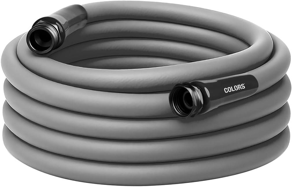 Flexzilla Colors Garden Hose 5/8 in. x 50 ft., Lightweight All-Weather Water Hose, Durable and Flexible, Leak-Free Connections, Slate Gray