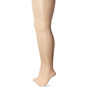 No nonsense Women’s Graduated Compression Control Top Pantyhose - Sheer Leg, Firming Control, Size: B, Bare Bisque - 3 Pair Pack