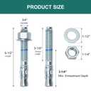 3/4" x 5-1/2" Concrete Anchors (10 Pack) 3/4 inch Wedge Anchors Bolts Zinc Plated