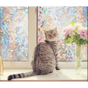 LOVADA Rainbow Window Privacy Film - 29.5" x 78.7" Static Cling Decorative Window Covering, Stained Glass Effect Privacy Film for Windows, No Glue Adhesive, Renter Friendly, Bathroom,Office,Home Decor