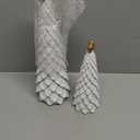 2 Pcs Christmas Tree Figurines Set Glitter Resin Tabletop Christmas Tree Decor Elegant Xmas Tabletop Centerpieces for Tables Desk Shelf Mantel Holiday Indoor Decorations(White)