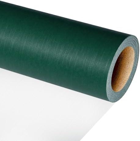 BIOBROWN Green Kraft Wrapping Paper Roll, 17 Inch x 33 Feet (47 sq. ft. ttl.) Matte Solid Color Gift Wrap, Textured Paper for Christmas, Birthday, Wedding, Baby Shower, Anniversaries, Parties