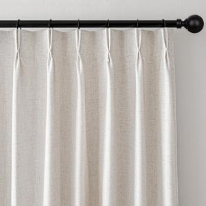 MYSKY HOME Linen Pinch Pleated Blackout Curtains 100% Room Darkening for Living Room Bedroom Thermal Insulated Light Block Window Drapes 102 inches Long Width 40", 2 PCs