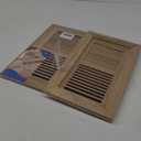 Oak Floor Register for 4x12 Inch Duct Holes - Flush Mount Floor Vent with Metal Damper - White Wooden Vent Covers for Home Floor - 0.8 Inch Thickness - Unfinished - 2PCS