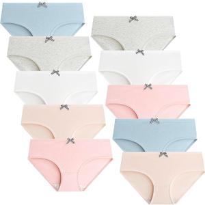 Domee Teen Girls Cotton Panties Underwear Briefs Pack of 10, Size M