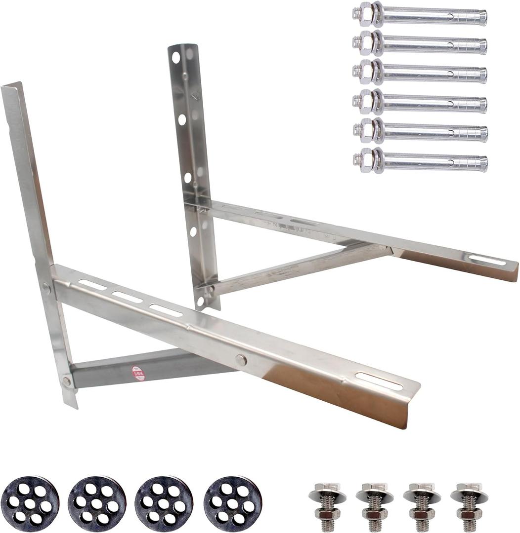 TAUROX Mini Split Wall Mounting Bracket for 9000-24000 BTU CondenserMini Split Stand Stainless Steel Support for Air Conditioner or Heat Pump Systems.