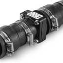 Midline Valve Supply Giant TQDW112 Sump Pump Check Valve; Water Backflow Preventor; 1-1/2 in. x 1-1/4 in; Rubber Coupling with Stainless Steel Clamps,Chrome (1-1/2'' x 1-1/4'')