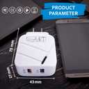 2 x e-ART USB Wall Charger 28W Dual Port QC3.0 Amps Fast Charging Block with LED Indicator, USB Cube Adapter Plug in Gift Box for iPhone 14 13 12 11 Pro Max XR Xs, Samsung, Android Phones, Tablet (White)