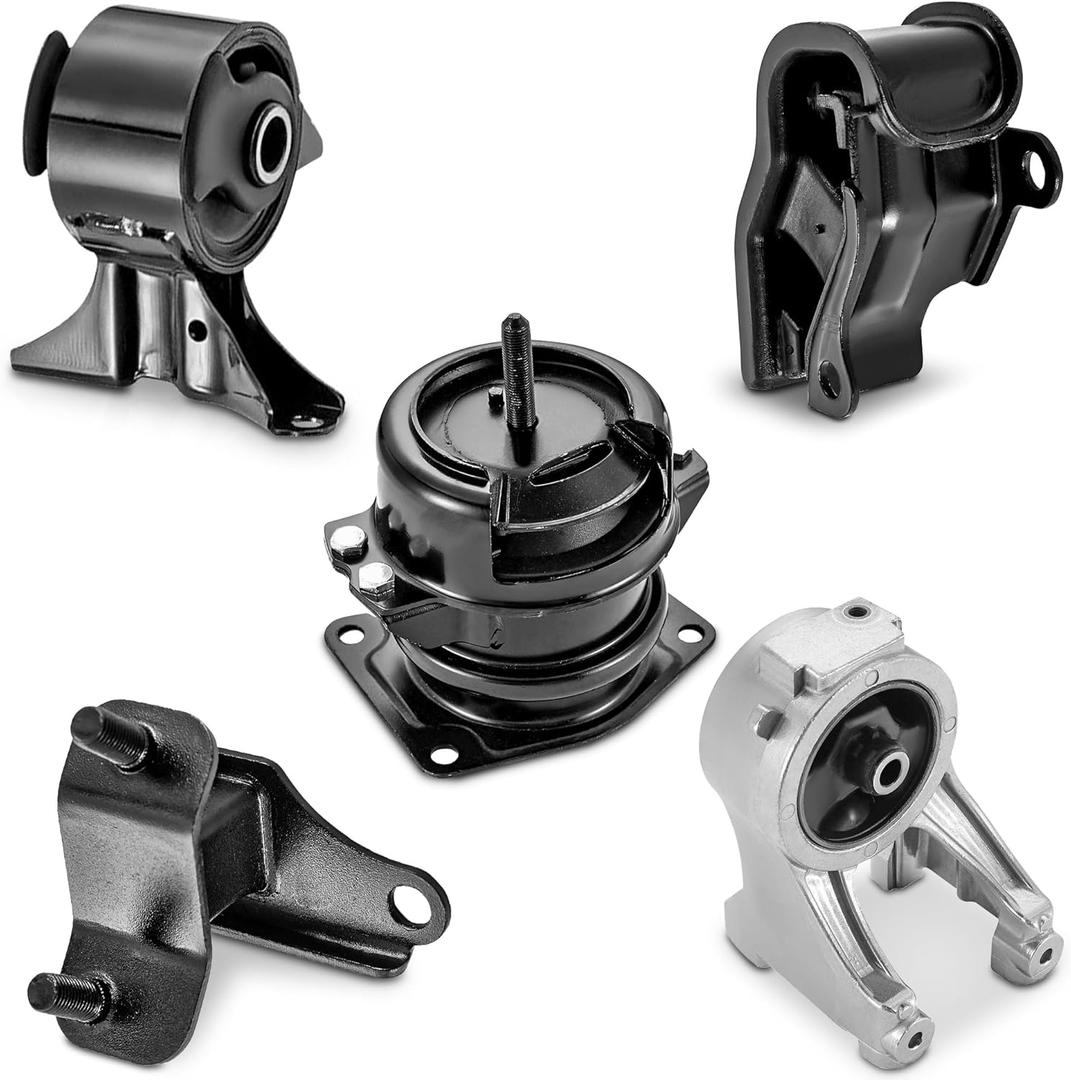 PartsFlow Engine Motor and Trans Mount Set of 5 Compatible with Honda 1999 2000 2001 2002 2003 2004 Odyssey 3.5L V6 9441 9202 8974 8898 8986 Replacement for A4519HY A4518 A6552 A6582 A6579
