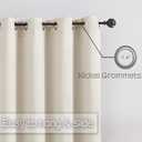 Urban Lotus Ivory Full Blackout Curtains for Living Room Thermal Insulated Room Darkening Curtains for Bedroom 84 Inches Length Window Treatment Drapes for Hotel Office Grommet Top 52" w 2 Panels