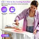 Travel Iron for Clothes, 2 in1 Travel Steam Iron, 1200W Portable Fabric Steamer for Clothes, Powerful Wrinkle Remover - 10s Fast Heat-up, Handheld Steamer for Home & Travel